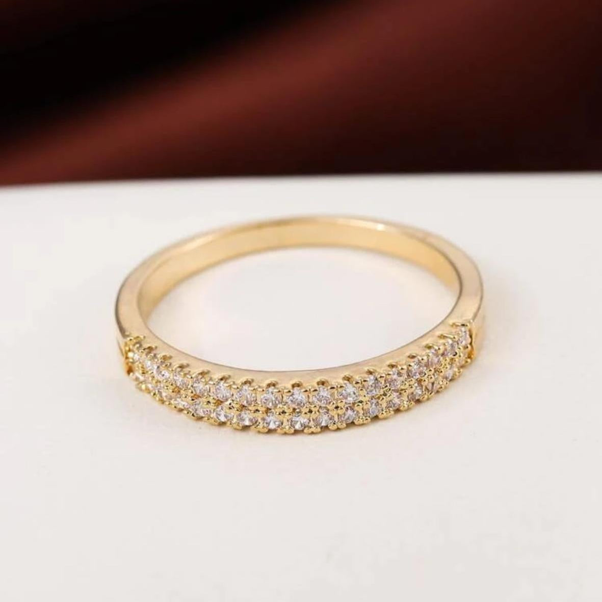 Anillo Dos Líneas de Circonitas Talla 6