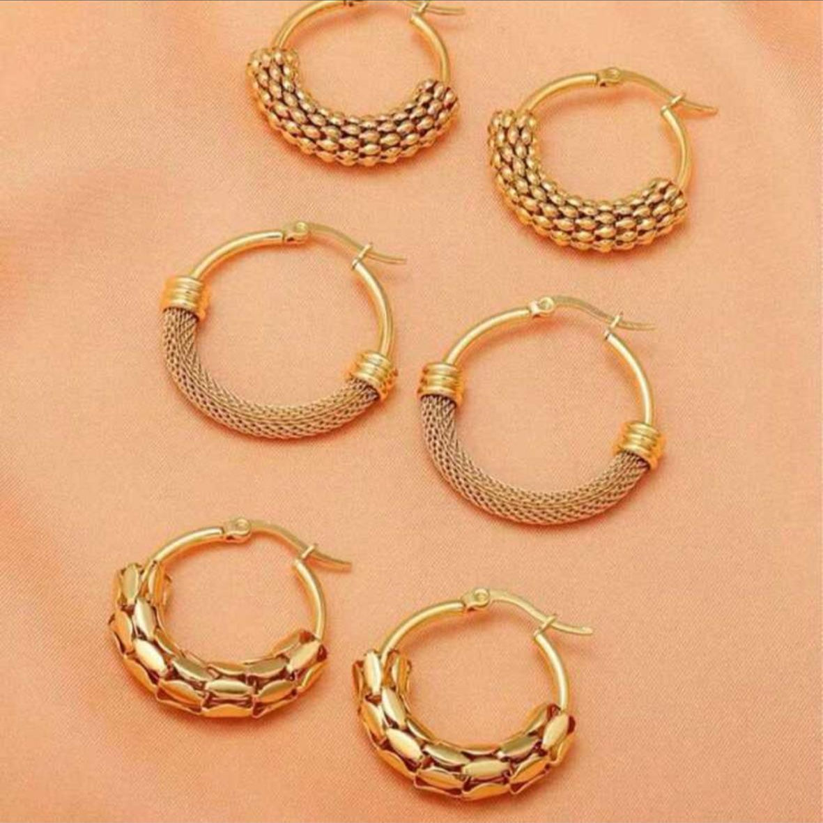 Zarcillos Aretes Malla Fina