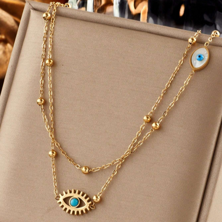 Collar Doble con Ojos Turcos