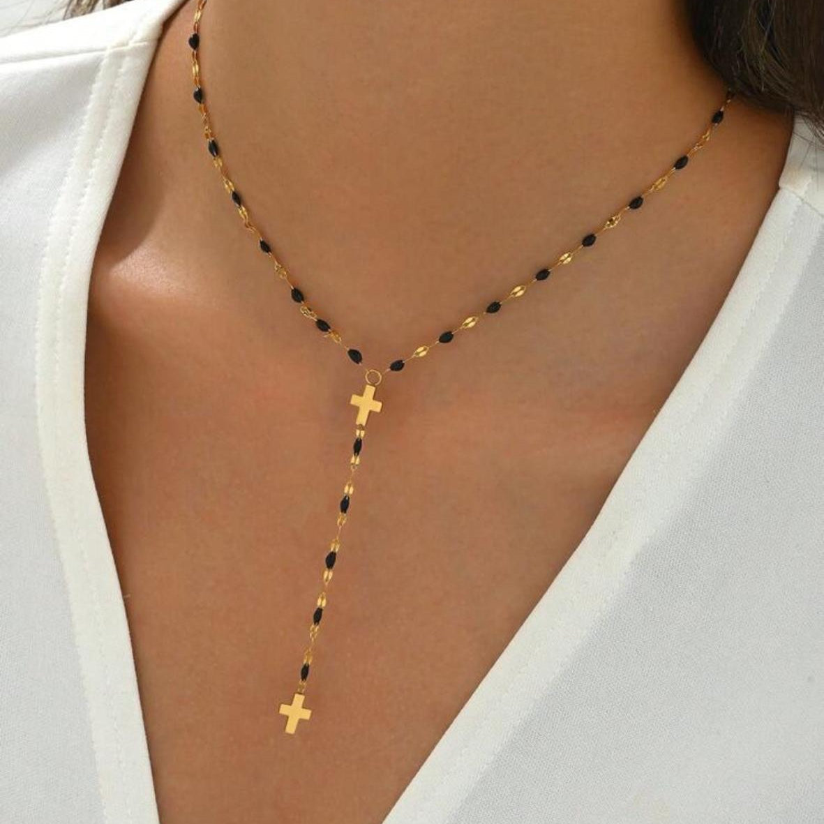 Collar con Cruces Estilo Rosario