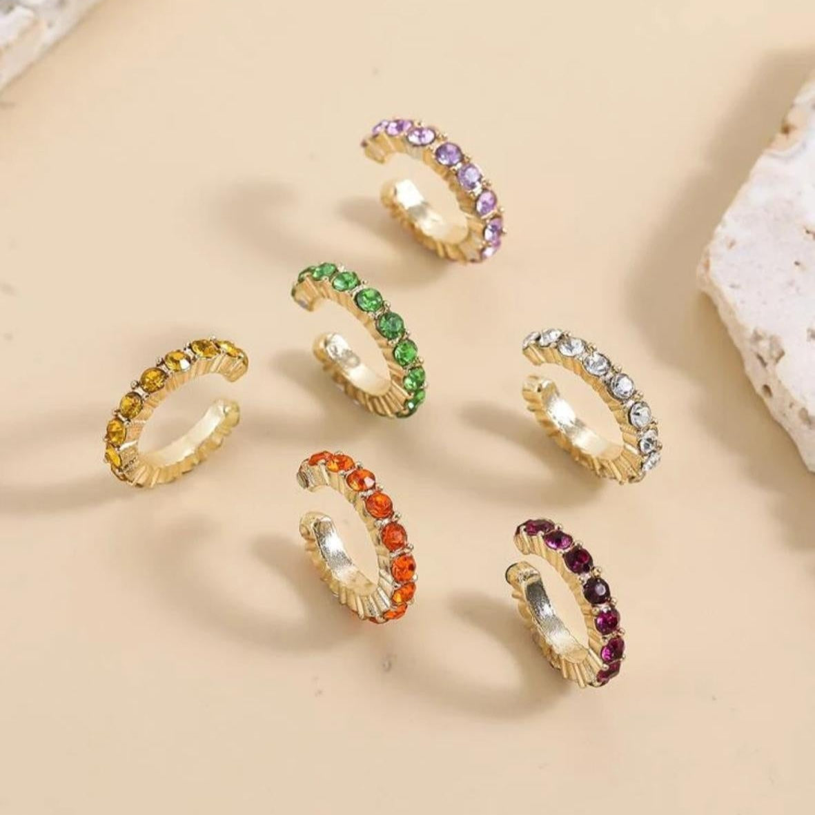 Cuff de Oreja Fino de Diamantes de Varios Colores (Precio Unitario)