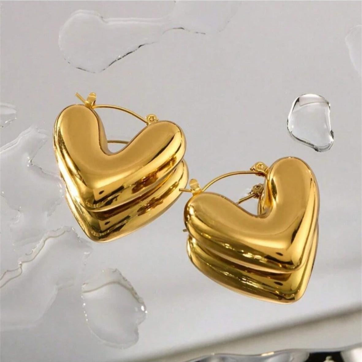 Zarcillos Aretes de Corazón Lisos