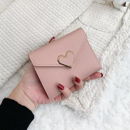 Monedero Billetera con Corazón en el Cierre (Colores Rojo, Rosa Vieja, Rosa Pálido y Negro)