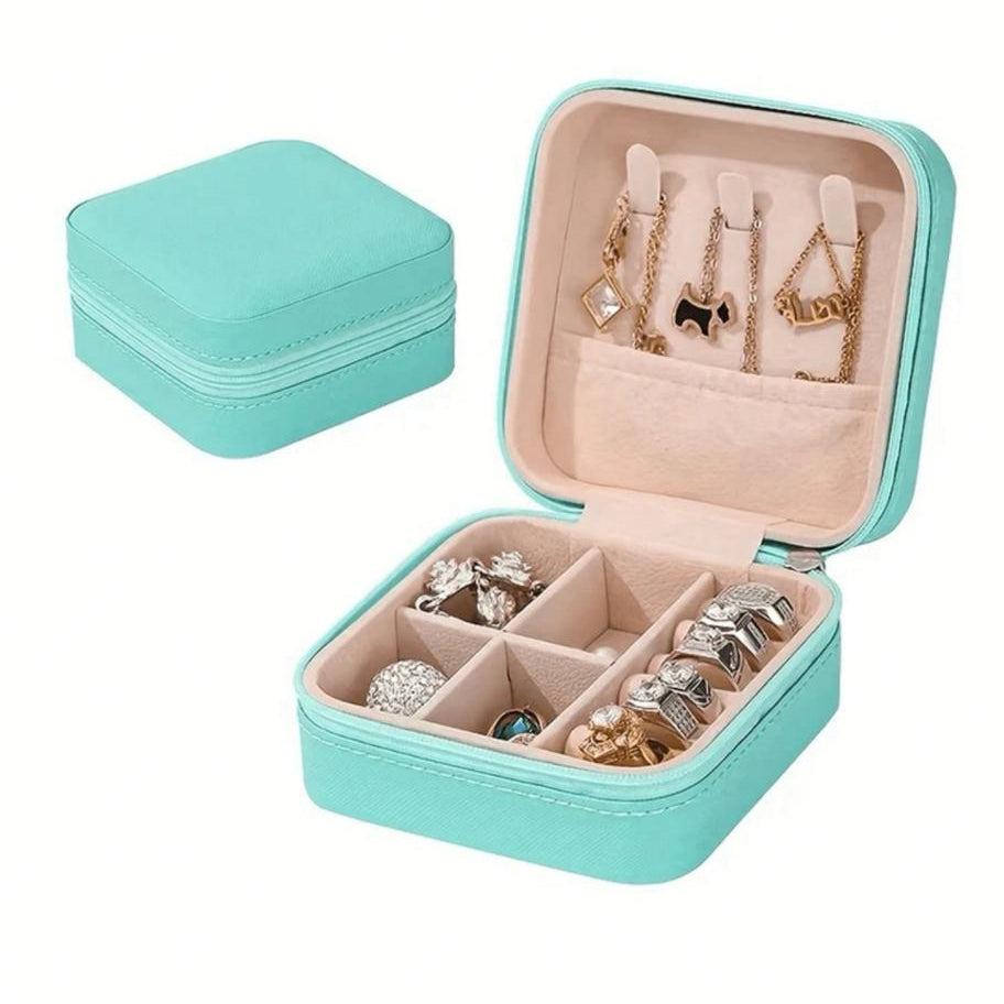 Organizador Joyero Portátil Mediano (Rosado, Negro o Agua Marina)