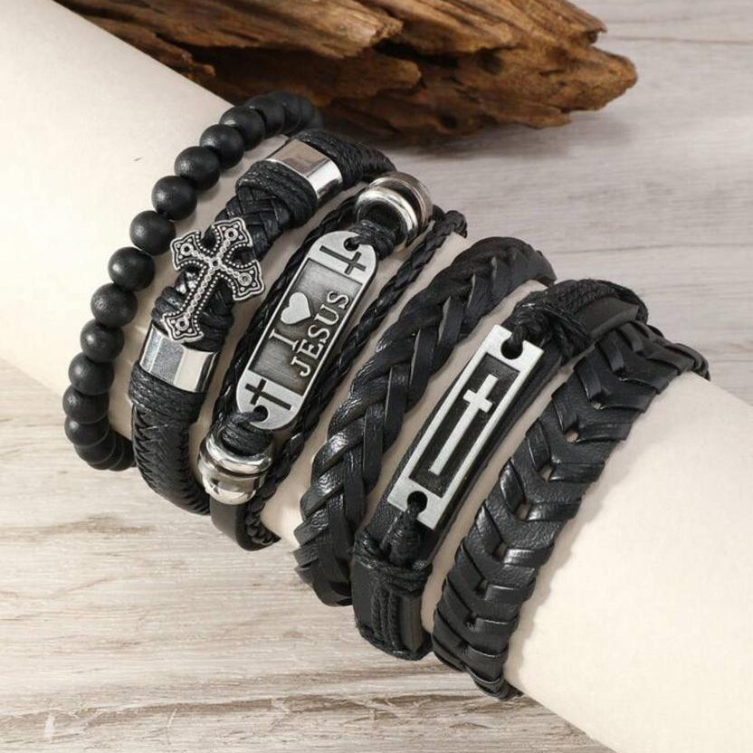 Pulseras Variadas de Semicuero con Dije Unisex Precio C/U