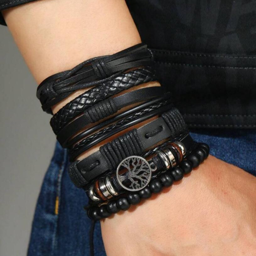 Pulseras Variadas de Semicuero con Dije Unisex Precio C/U