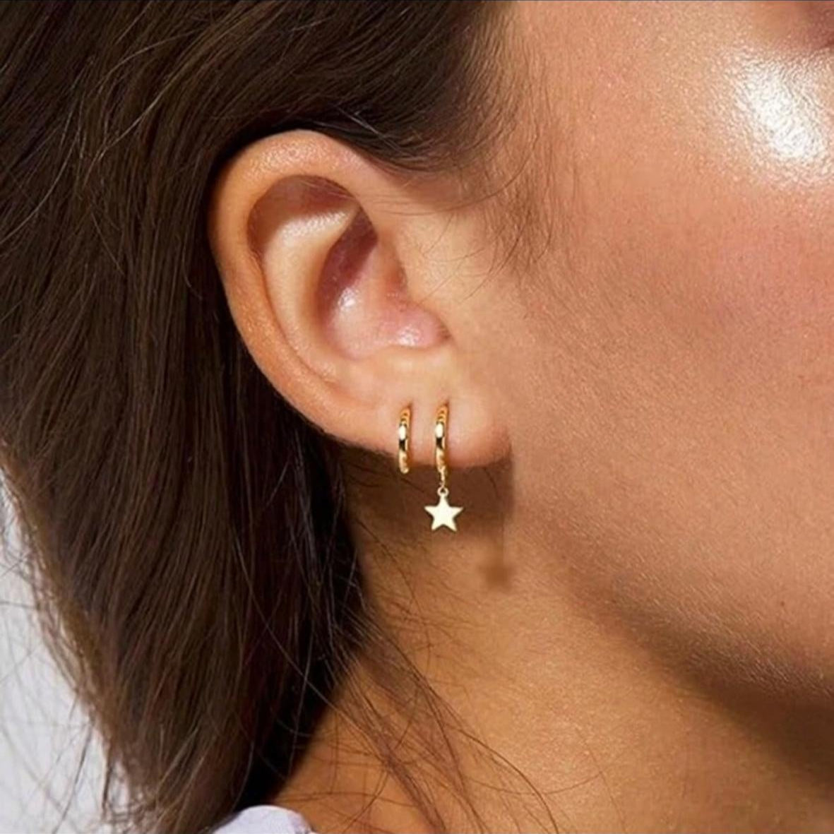 Zarcillos Aretes Variados Lisos y con Zirconitas con Corazones, Flores o Estrellas (Precio Por Un Par)