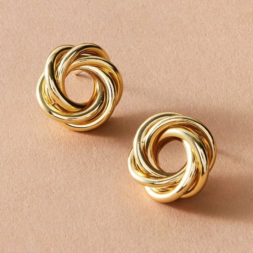 Pendientes De Botón Enrollados