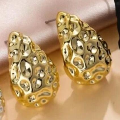 Pendientes En Forma De Gota Dorados Irregulares