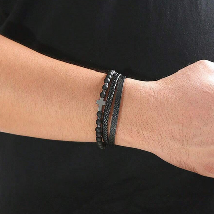 Pulsera Con Cruz Para Caballero