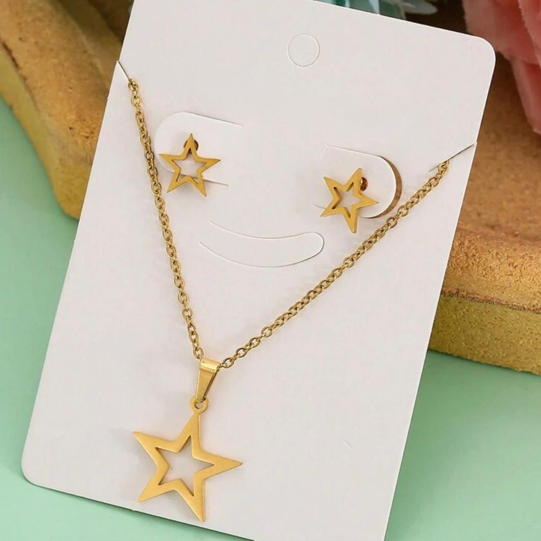 Set De Collar Y Zarcillos Con Estrella