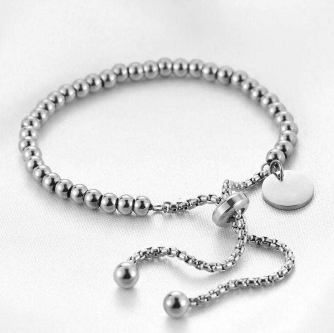 Pulsera De Balines Plateada
