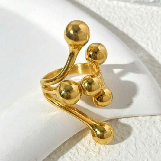 Anillo Asimétrico con 6 Cuentas