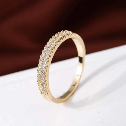 Anillo Dos Líneas de Circonitas Talla 6