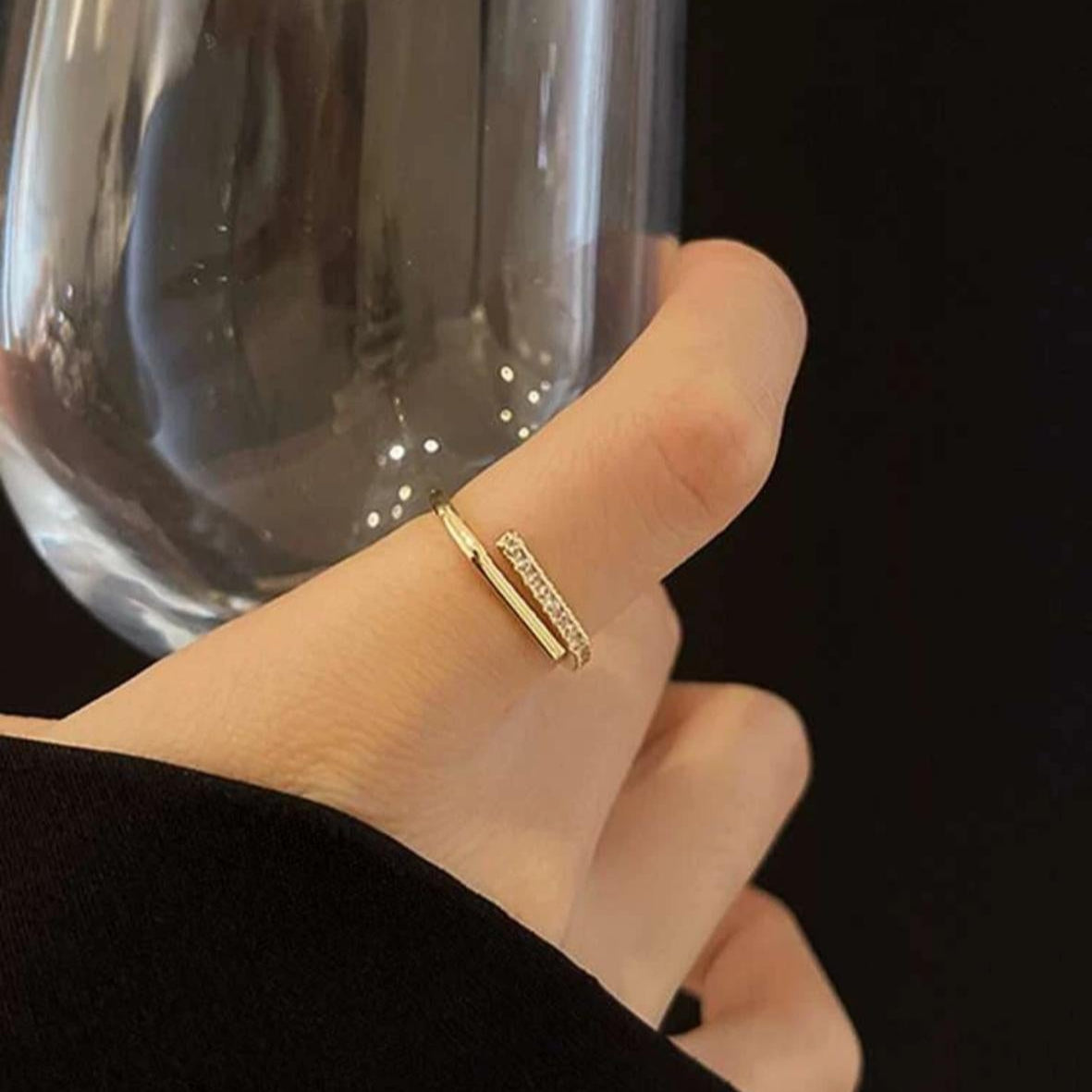 Anillo Tipo Rombo Con Diamantes