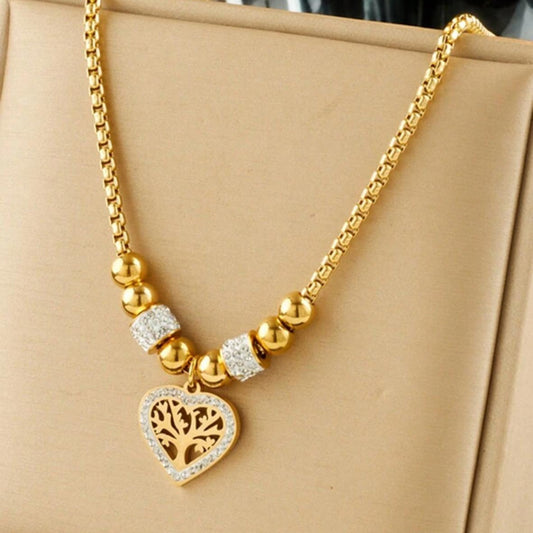 Collar Del Árbol De La Vida en Corazón