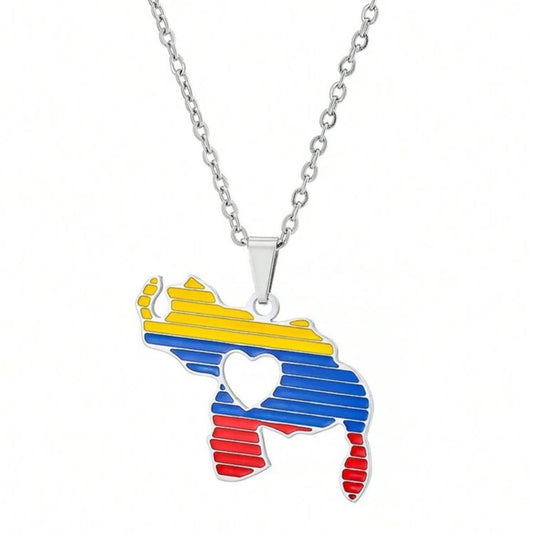 Collar Mapa de Venezuela con Corazón