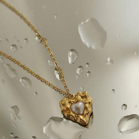 Collar de Corazón con Perla