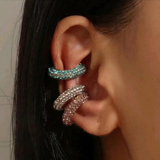 Cuff de Oreja Grueso de Diamantes de Varios Colores (Precio Unitario)