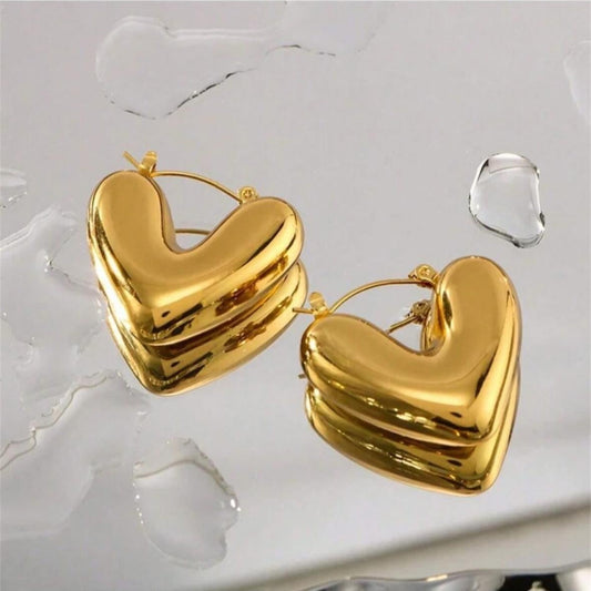 Zarcillos Aretes de Corazón Lisos