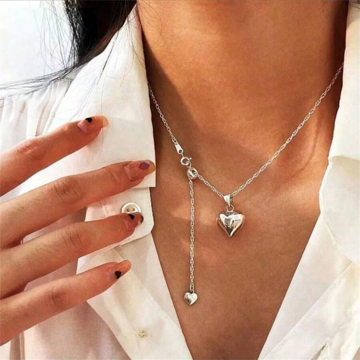 Collar de Corazón Plateado