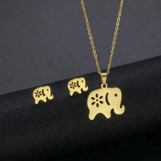 Set De Collar Y Zarcillos de Elefante