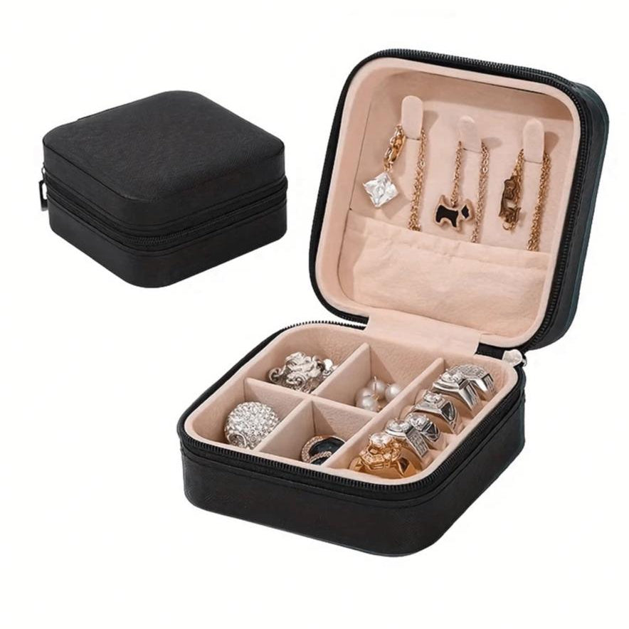 Organizador Joyero Portátil Mediano (Rosado, Negro o Agua Marina)