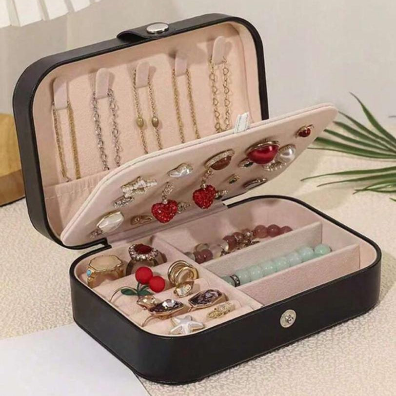 Organizador Joyero Portátil Grande (Rosado o Negro)