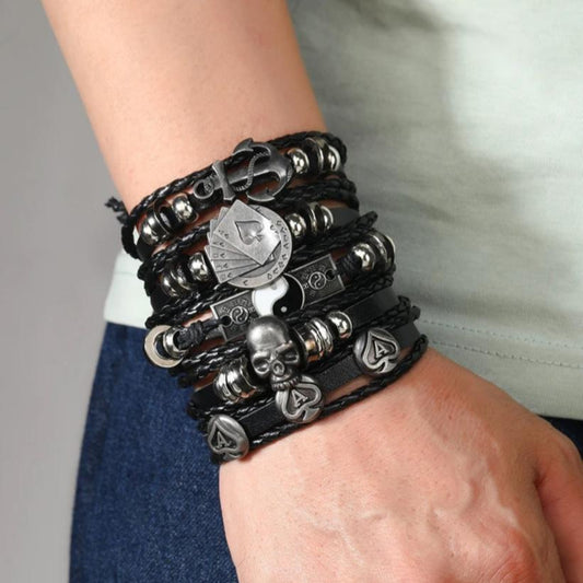 Pulseras Variadas de Semicuero con Dije Unisex Precio C/U