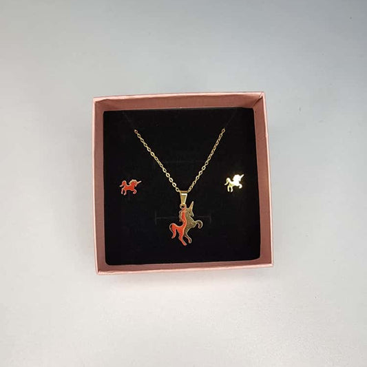 Set De Collar Y Zarcillos de Unicornios