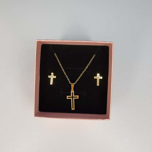 Set De Collar Y Zarcillos de Cruz