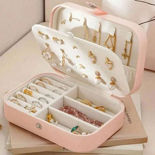 Organizador Joyero Portátil Grande (Rosado o Negro)