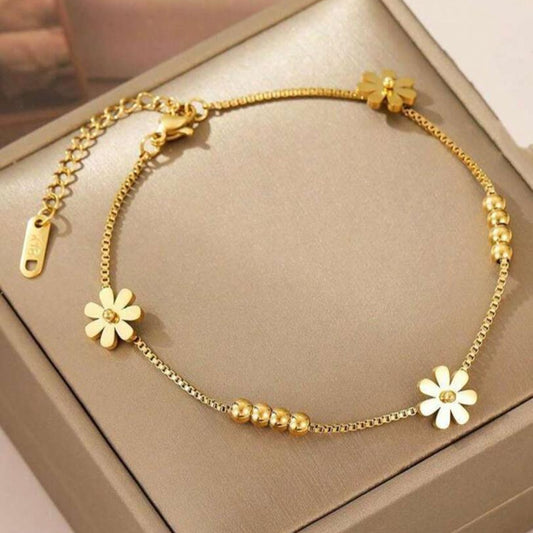 Pulsera - Tobillera con Girasoles y Cuentas