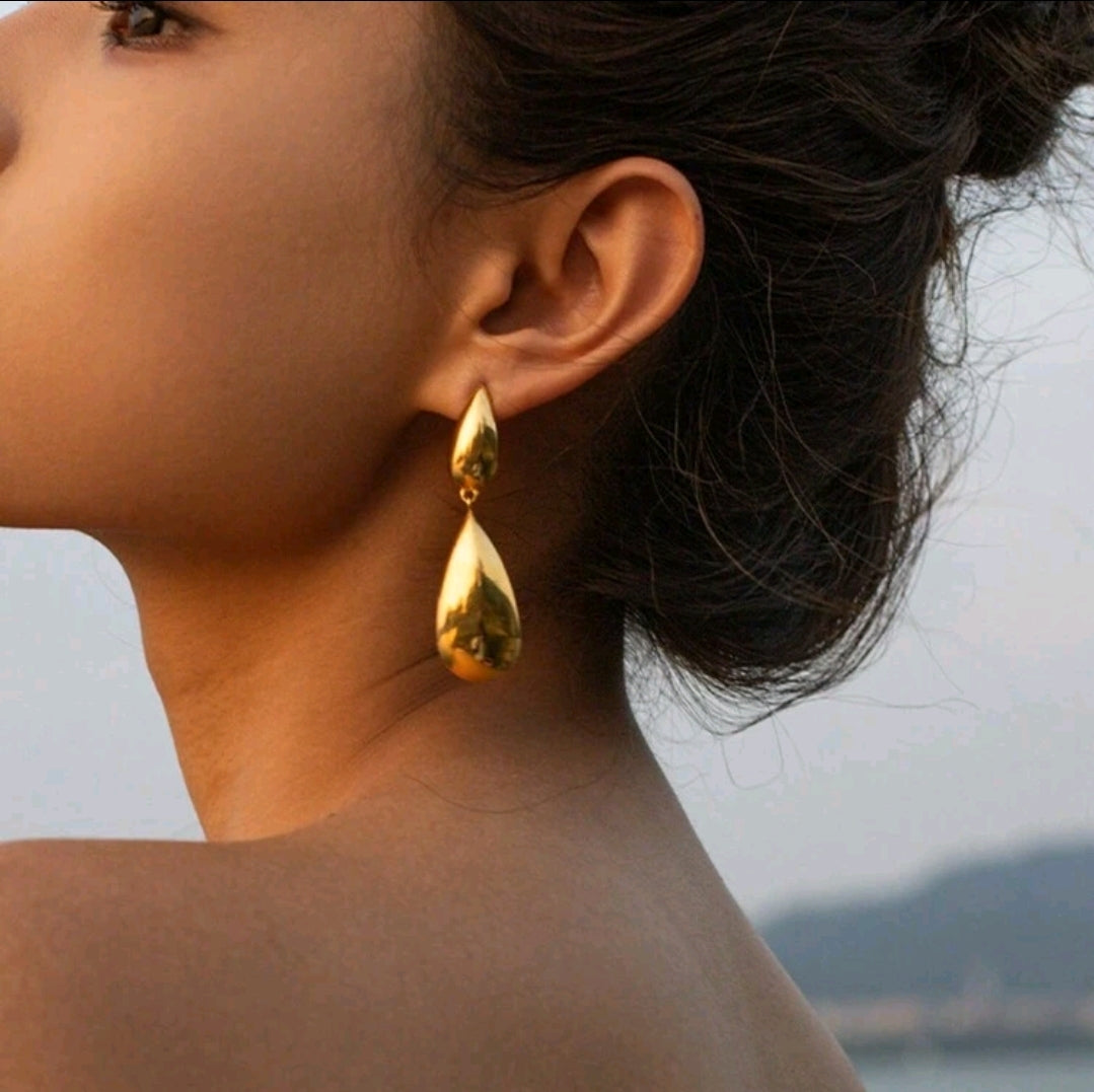Pendientes De Dos Gotas Colgantes