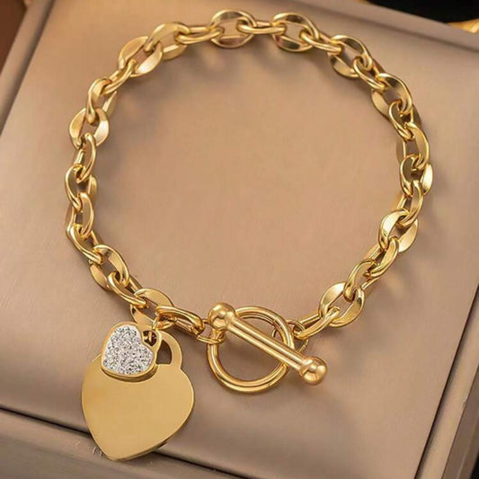 Pulsera con Doble Corazón