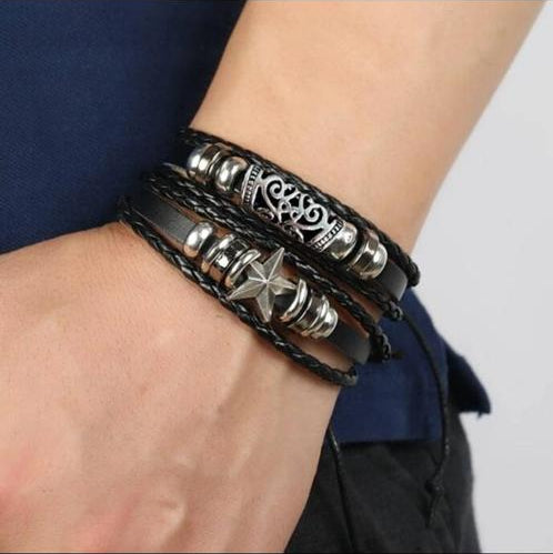 Pulseras Variadas de Semicuero con Dije para Caballero Precio C/U