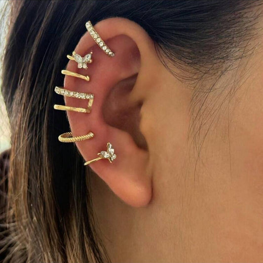 Trío de Cuff de Oreja Dorados Varios Modelos