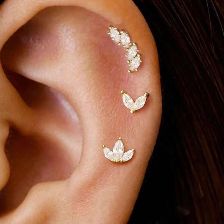 Zarcillos Cierre de Rosca Piercing Variados (Precio Por Un Par)
