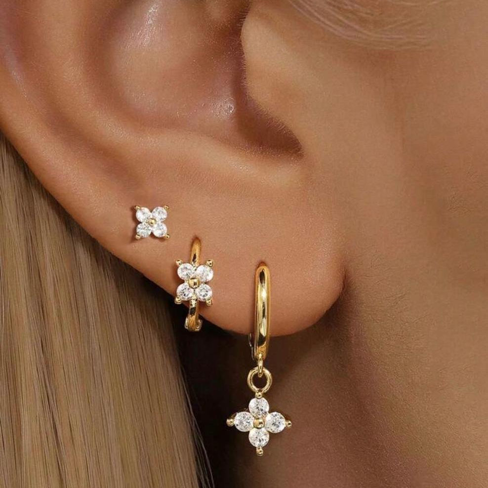 Zarcillos Cierre de Rosca Piercing Variados (Precio Por Un Par)