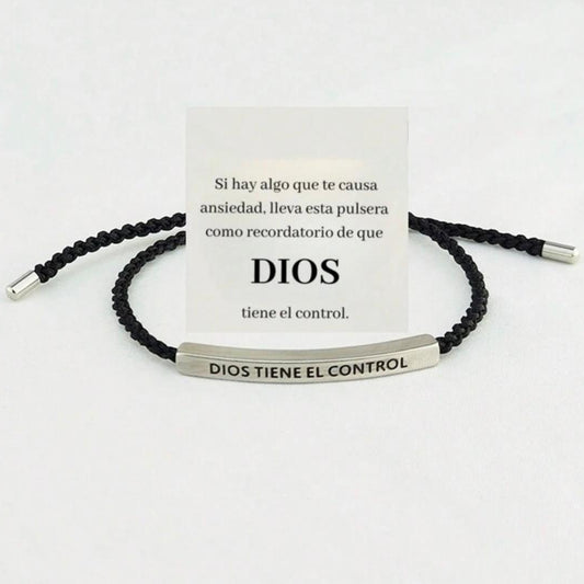 Pulsera "Dios Tiene El Control" Plateada