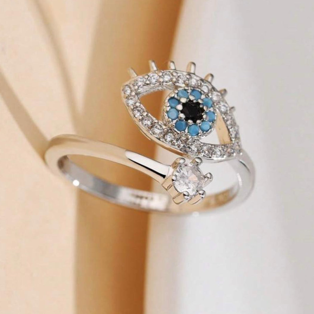 Anillo de Ojo Turco Plateado