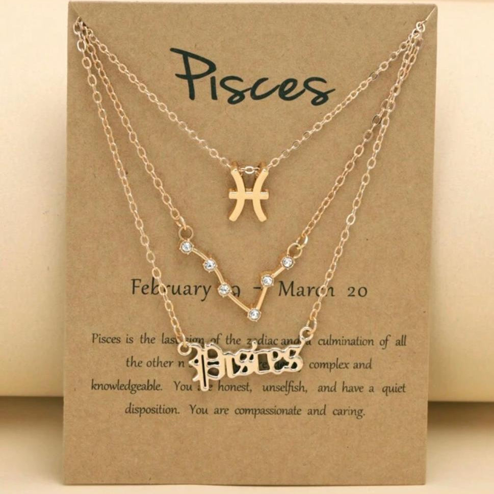 Tres Collares con Signo Zodiacal (Constelación, Símbolo y Escrito)
