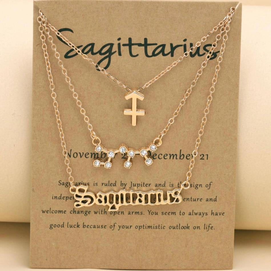 Tres Collares con Signo Zodiacal (Constelación, Símbolo y Escrito)