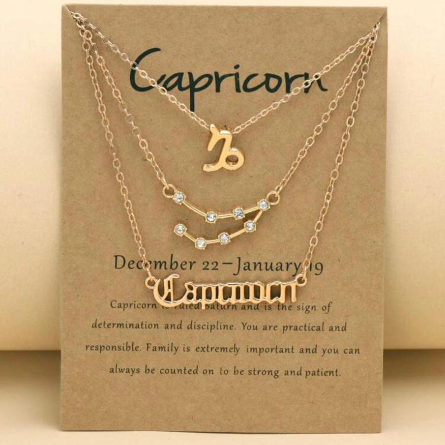 Tres Collares con Signo Zodiacal (Constelación, Símbolo y Escrito)